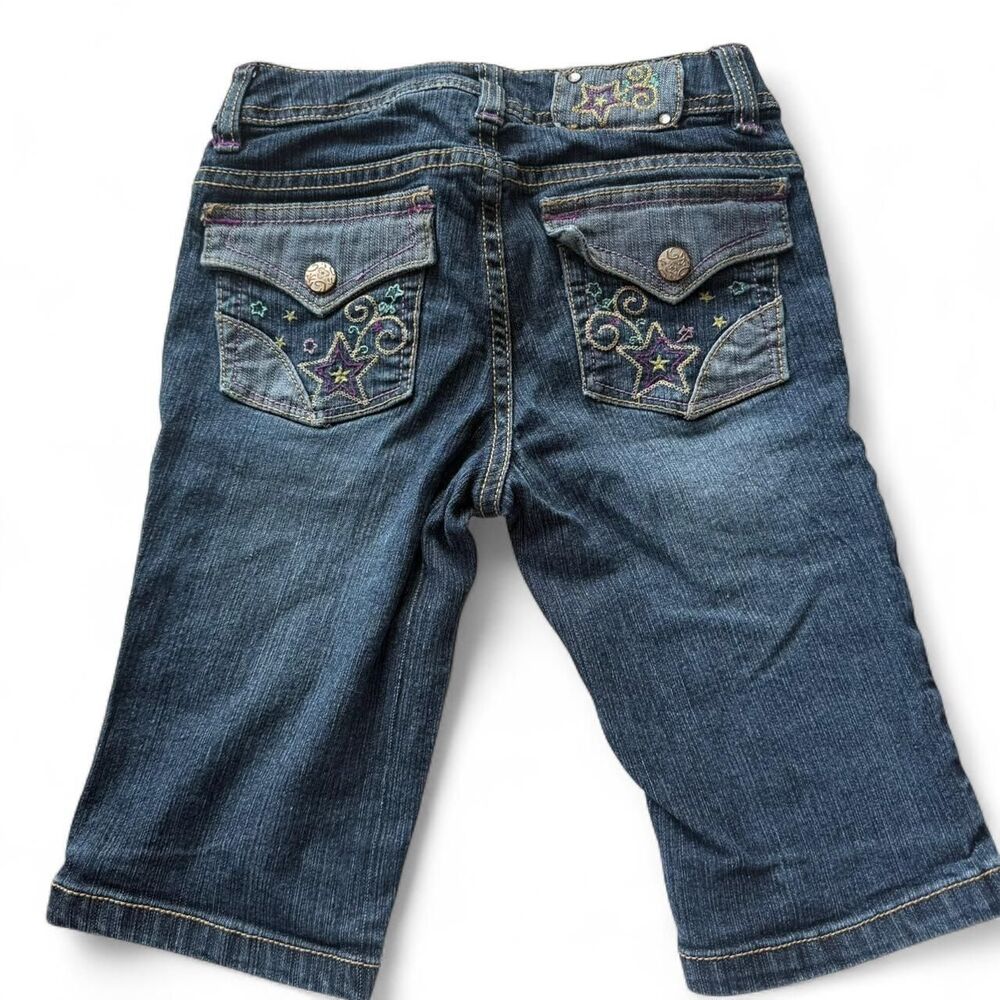 Y2K Kids embroidered low rise bootcut capri jeans | Lolita 90s Style| Size 6 - Picture 6 of 8